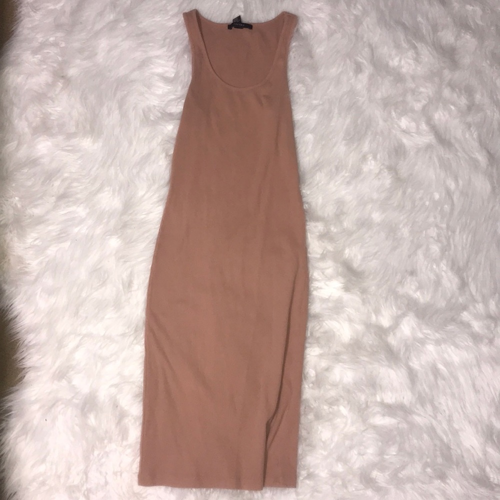 Nudish pink long tight dress